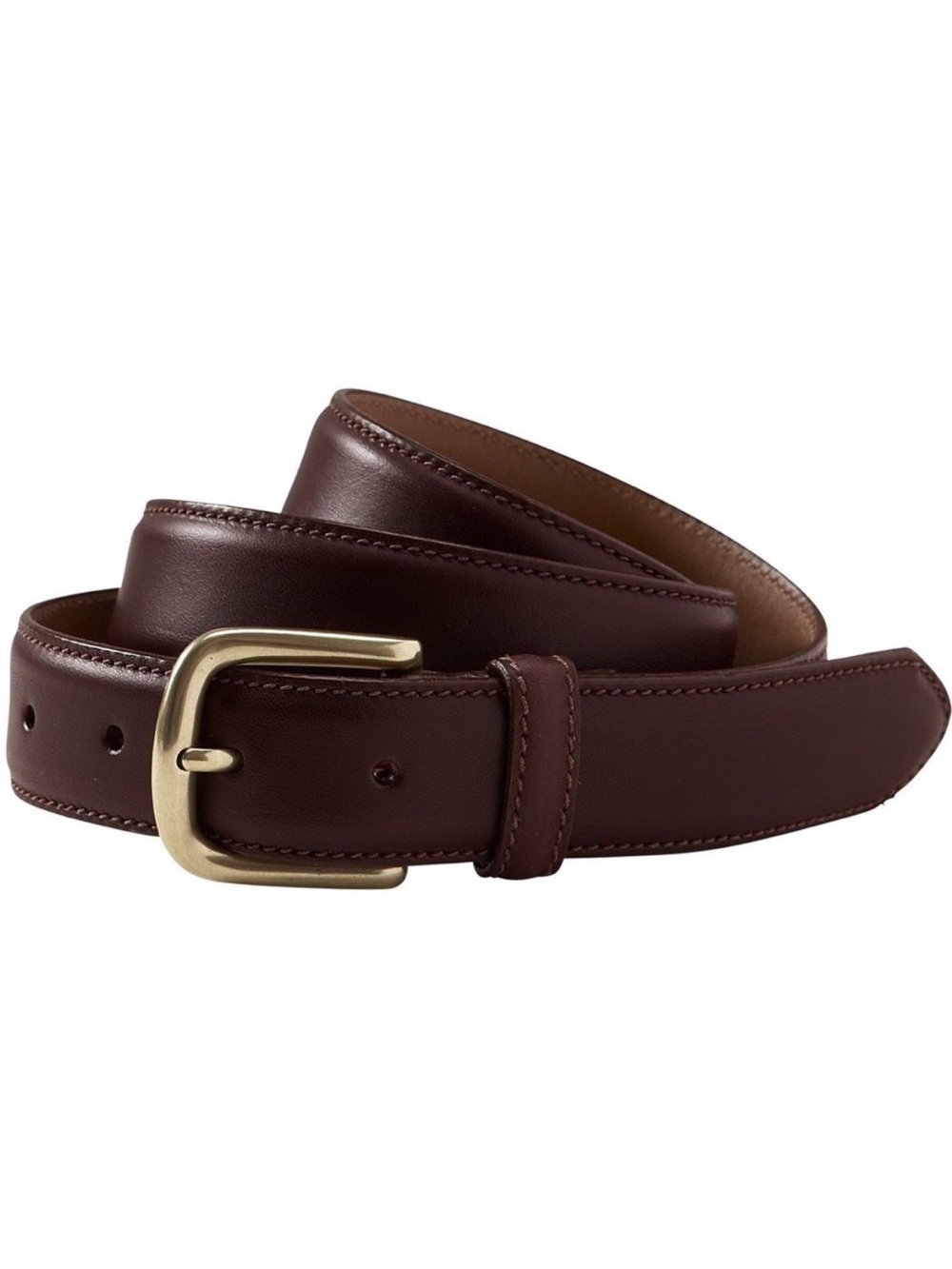 L.L. Bean Brown Leather Belt with Brass Buckle